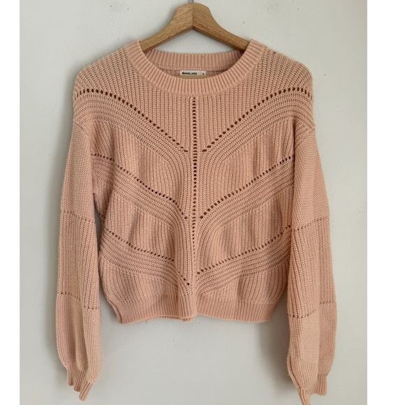 Marine Layer Cashmere Kissed Olivia Crewneck Sweater in Blush Pink - Picture 2 of 6